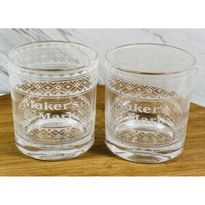 Maker's Mark Limited Edition Holiday Sweater Christmas Rocks Glass Cup Set of 2